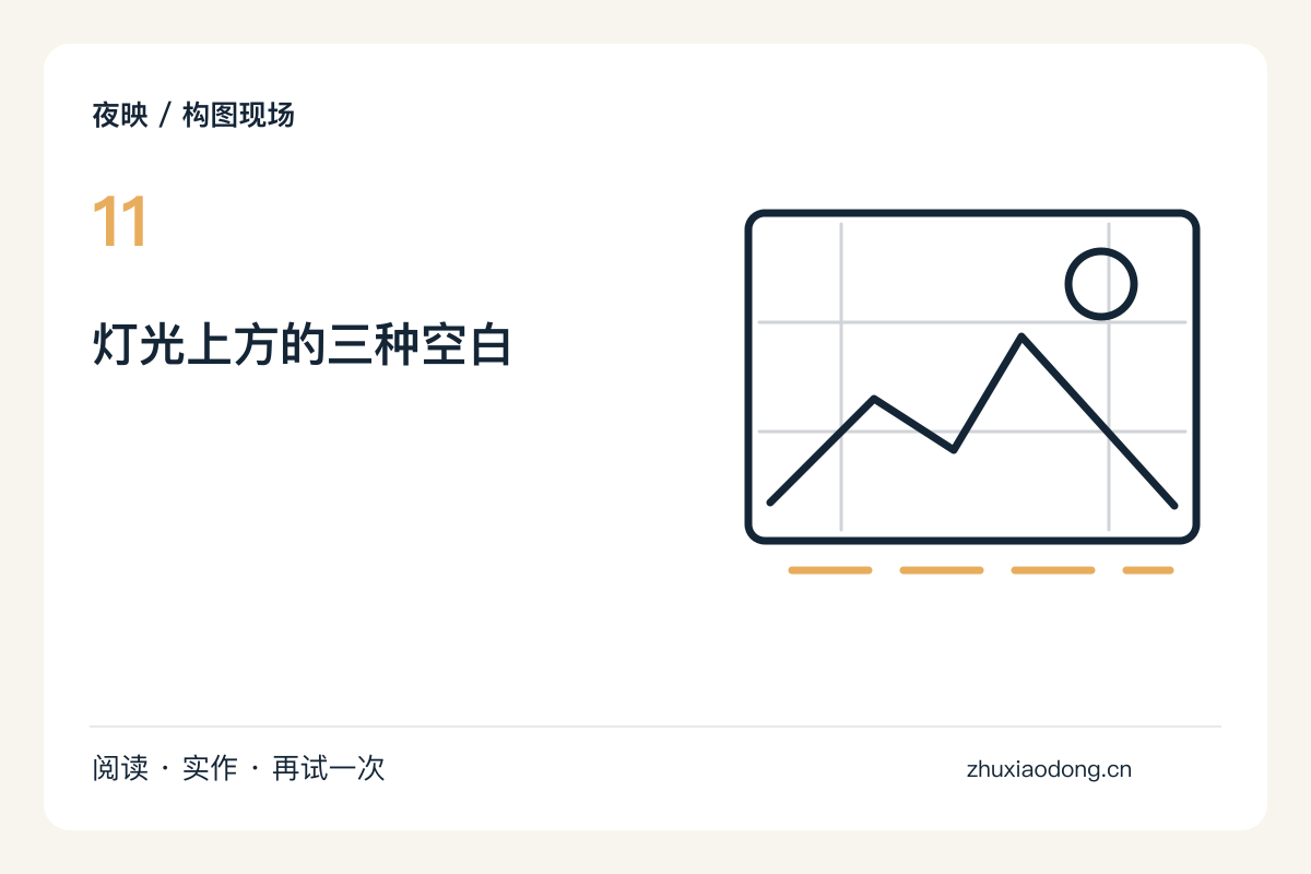 一张夜景留白练习:让灯光只占画面下方主题图解